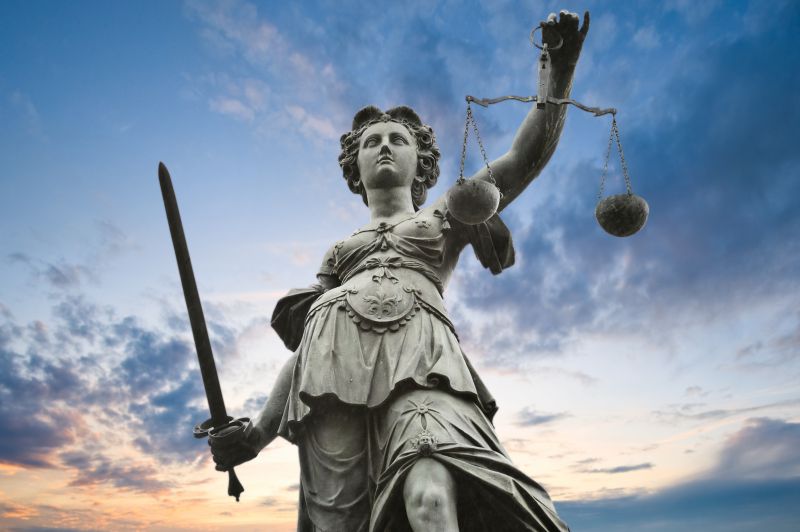 Statue of lady with justice scales