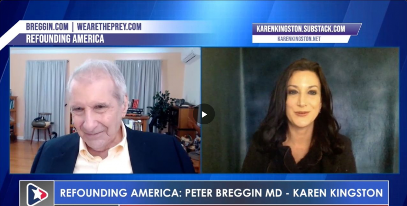 Screenshot of Karen Kingston and Dr. Breggin interview